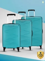 Kamiliant by American Tourister Hard Body Set of 3 Luggage 4 Wheels - (Small 55Cm |Medium 68Cm| Large 79Cm)Combination Lock-Triprism - Blue