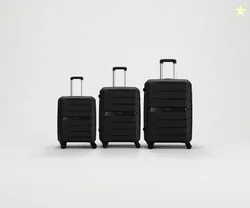 Aristocrat Liberty Set of 3 (Cabin+Medium+Large) Trolley Bags, Jet Black | 8-Wheels, Polypropylene Case, Spacious, Combination Lock, Sturdy Zipper, Li