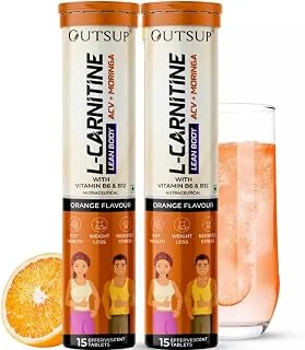 Outsup L Carnitine Effervescent Tablets with Moringa & ACV - 1000mg for Men & Women | Helps Convert Fat into Energy | Fat Burners & Weight Loss Suppor