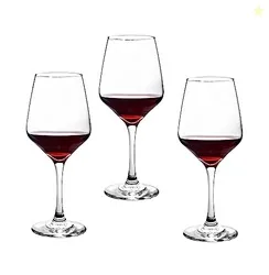 Red Wine Glass 350ml European Style Crystal Clear Glass (Set of 3)