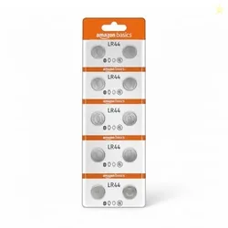 Amazon Basics Long-Lasting LR44 Alkaline Coin Cell Batteries | 1.5V Voltage | Lightweight & Portable (Pack of 10) 1 Year Warranty