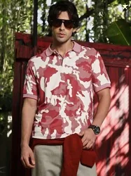 CAHOOT Men Camouflage Printed Polo Collar T-shirt