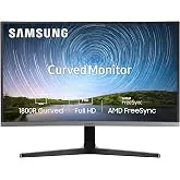 Samsung 27-Inch(68.5cm) FHD, 1800R Curved 1,920 X 1,080 LED Monitor, VA Panel, Slim Design, AMD Freesync, Flicker Free, HDMI, Audio Port (LC27R500FHWX