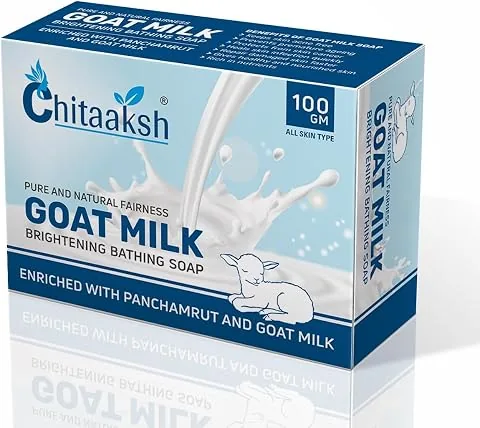 Pure & Natural Goat Milk Brightening Bathing Soap | Enriched with Panchamrut | for Natural Fairness & Nourishment | All Skin Types | Anti-Aging | Acne