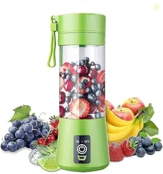 6-Blade Juicer Blender with Built-in Jar, Juice Mixer Bottle, Fruit Juice Machine, USB Rechargeable Juicer for Protein & Milk Shakes, Compact Personal