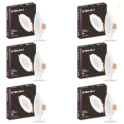 Polycarbonate Ivora Compact Downlight 3-in-1 Colour | 5W LED Downlight | for Smaller Spaces | Long Life of 25000 Hours (Multi Colour, Pack of 6)