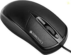 ZEBRONICS Byte Wired Optical Mouse with 3 Buttons, High Precision, 1000 DPI, Works on Most Surfaces, Plug & Play, USB Interface, 1.3m Cable Length