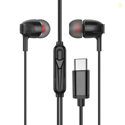 AROMA HF1002 Type C Wired Earphone with HD Quality in-Line Mic,12mm Driver Hi-Res Wired