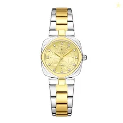 London Fog Salisbury Collection Watch for Women with Geometric Patterned Dial, Crystal Hour Markers Quartz Movement and Stainless Steel Strap - LFW200