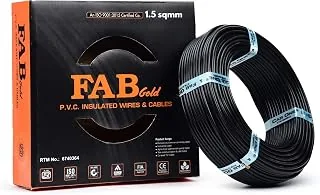 1.5 sqmm Single Core Copper Electrical Wire, 90 Meter (Black) | Heat Resistant & Flame Retardant (FR) | Lead-Free LSH House Wire for Home & Industrial
