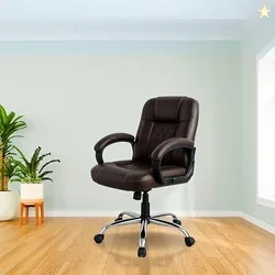 activa Ergonomic Office Chair with Premium Leatherette & Padded Seat | Adjustable Height | Desk Chair for Work/Study | Chairs for Workstations (Galaxy