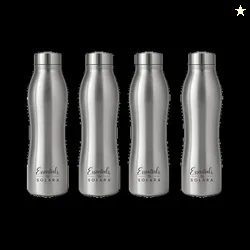 Solara Water Bottle 1 Liter for kids, Fridge, Office, 1000 ml Stainless Steel Bottle Pack of 4, Silver