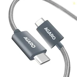 AGARO Type C To Type C Fast Charging Cable Compatible With Android Devices, Iphone15, Power Bank, 4A, 60W, Supports PD, 480 Mbps Data Transmission, Br