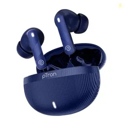 pTron Bassbuds Fury in-Ear TWS Earbuds with 13mm Drivers, 50Hrs Playtime, AI-ENC Clear Calls, Bluetooth V5.4 Wireless Headphones, Voice Assistant, Typ