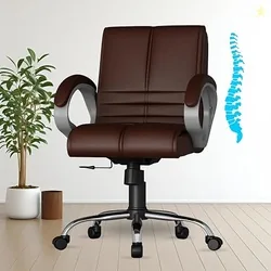 FUGO FG235 with 3 Years Warranty Ergonomic Medium Back Office Chair with Adjustable Height, Cushioned Back&Seat, Tilting Mechanism, Heavy-Duty Metal B