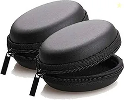 Inefable Earphone Headphone Case Pouch Cover Carrying Case for Earphones, Headset, Pen Drives, SD Cards, All Mobile Accessories (Black) (Pack of 2)