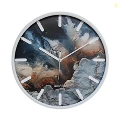 Amazon Brand- Solimo 12-Inch Analog Wall Clock  Ivory White Design, Premium Embossed Frame, Silent Movement