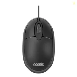 GEONIX Essential Wired Optical Mouse, Black | 1.2 Meter Cable, Faster Navigation, Accurate Optical Sensor, High Strength