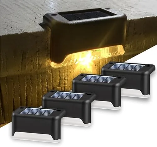 Btag  BTAG Solar-Powered Deck Light  IP65 Waterproof LED Step, Stair, Fence & Railing Light with Wide-Angle Illumination, Rechargeable Outdoor Lighti