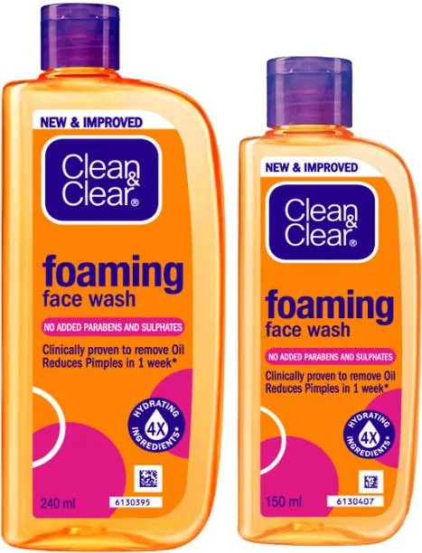 Clean & Clear Foaming Face wash 390ml| Clinically proven| Pimple & Acne removal Face Wash (390 ml)