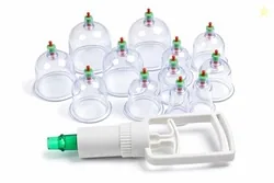12 Pcs Vacuum Cupping Therapy Set  Massage Suction Cups with Pump for Pain Relief, Muscle Recovery & Relaxation | Reusable Body Massage Apparatus Cle