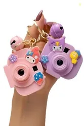 ERBIL Plastic Cute Mini Projector Camera Toy with Bell for Kids and Girls, Kawaii Style Multicolor Design, Light Projection Feature, Fun Cartoon Keych