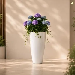 Ocean Mart Plastic Tower Pot Plant 14 Inch | Large Flower Pot for Indoor & Outdoor Plants | Decorative Garden Planter | Lightweight & Durable | Pack o