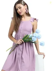 Women's Sleeveless Sweet Heart Neck Solid Dresses | Stylish Dresses | Casual Dresses