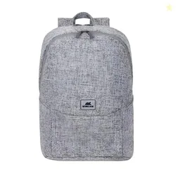 RivaCase Anvik Lightweight Urban Backpack 7962 Water Resistant Tweed Fabric Dual Zipper Backpack 2 Main Compartments Bottle Pocket Accessories Pockets