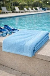 Fitness Mantra Cotton Bath Towel 650 GSM | Heavyweight, Soft & Absorbent | Quick Dry | Large 30 x 60 Inch Towel for Daily Bath Use | 1 Peace| Blue|