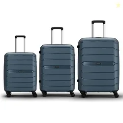 Aristocrat Liberty Set of 3 (Cabin+Medium+Large) Trolley Bag, 58+68+78Cm | Combination Lock | 8 Wheels | 5 Years International Warranty | Spanish Blue