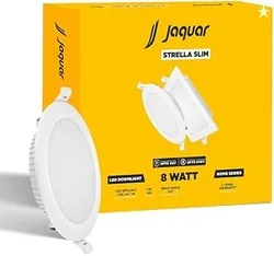 Jaquar Strella Slim 8W Round Recess Down Light - Cool White, Energy Efficient LED Ceiling Light for Home and Office (Pack of 1)
