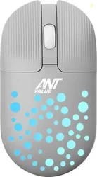 Ant Value FKAPU05 / Silent, Adj. DPI, RGB Lights Ambidextrous Optical Mouse With Bluetooth 2.4GHz Wireless, Black