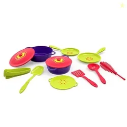 Funskool Giggles Junior Chef's Playset - Colourful Pretend and Play Cooking Set, Role Play, Toy for Kids, 3 Years and Above, Preshool Toys, 10 Piece S
