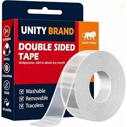 UB Unity Brand Multipurpose Double Sided Tape Heavy Duty - Adhesive Silicone Tape, Heat Resistant, Multi-Functional, Removable, Washable, Reusable Ant