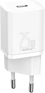 Super Si Quick Charger 25W  USB-C Fast Charging Adapter (1C) with EU Plug  White