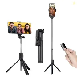 Kratos Selfie Stick with Tripod Stand,Extendable Selfie Stick for Mobile Phone with Bluetooth Remote,3-in-1 Multifunctional Design for Redmi/Xiaomi/On