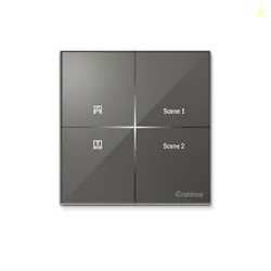 Havells Crabtree iSense Smart Monoblock Touch Panel with 1 Curtain Controller & 2 Scene(Grey) I Compatible with 2M Gang Box I Mesh connectivity I Comp
