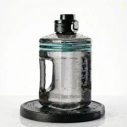2.2L Half Gallon Water Bottle with Time Marker & Handle  Large Leakproof Motivational Sports Jug for Gym, Workout, Office & Outdoor Hydration  BPA F