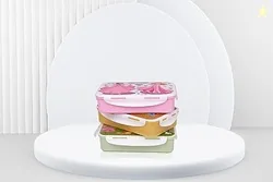 Lunch Box for School - 4 Compartment Plastic Tiffin Box, Air Tigh Easy to Clean Lunch Box for Kids, Fresh Box for Sandwiches, Pasta, Noodle, Salad, Wr