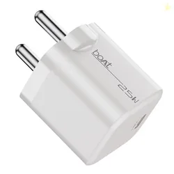 boAt 25W GaN Fast Charger for Samsung, Xiaomi & Android Users with Overheat/Overcharge Protection & Auto Detection with Type C to Type C Support (Whit