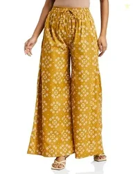 Amazon Brand - Myx Women Loose Mid Rise Palazzo (Available in Plus Sizes)
