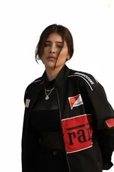 Black F1 Racing Vintage Streetwear Jacket