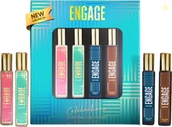 Engage Celebrations Perfume Gift Pack for Men & Women 25ml x4, Long Lasting, Gift Set Perfume - 100 ml For Men & Women