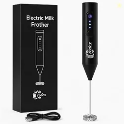 Credex Electric Milk Frother for Coffee | USB Rechargeable | 3-Speed Handheld Coffee Beater | Dual Spring Whisk | for Dalgona, Latte, Cappuccino, Lass