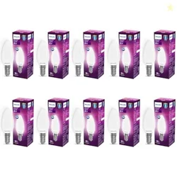 4-Watt 400-lumen Frosted Candle E14 Base (Cool White, Pack of 10) - Decorative, Ambience for Chandeliers, Wall Lights, Desk Lamps, Floor Lamps