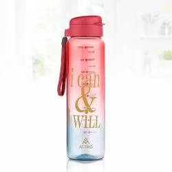 ATTRO Plastic Sports Buddy Deluxe Water Bottle BPA-Free with Leak-Proof Flip-Top Cap, Dual-Color for Gym, School, Office & Outdoor Use Red Blue 800ml