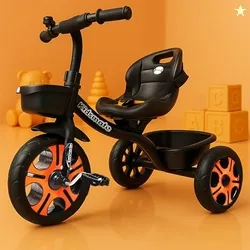 Kidsmate Ninja Plug N Play Durable Kids/Baby Tricycle, Storage Basket, Cushion Seat and Seat Belt for 12 Months to 48 Months Boys/Girls/Carrying Capac
