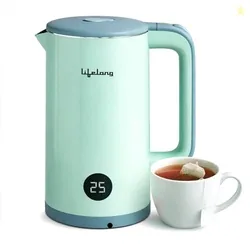 Lifelong Electric Kettle 1.6 L | 1350W Kettle with Double Wall & Cool Touch Body | Digital Display & Fast Water Boiling with Auto Shut Off | Stainless