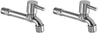 Jagger Turbo Stainless Steel Long Body taps for Bathroom and Kitchen taps with Chrome Finish and Quarter Turn Fitting with Wall Flange and Teflon Tape